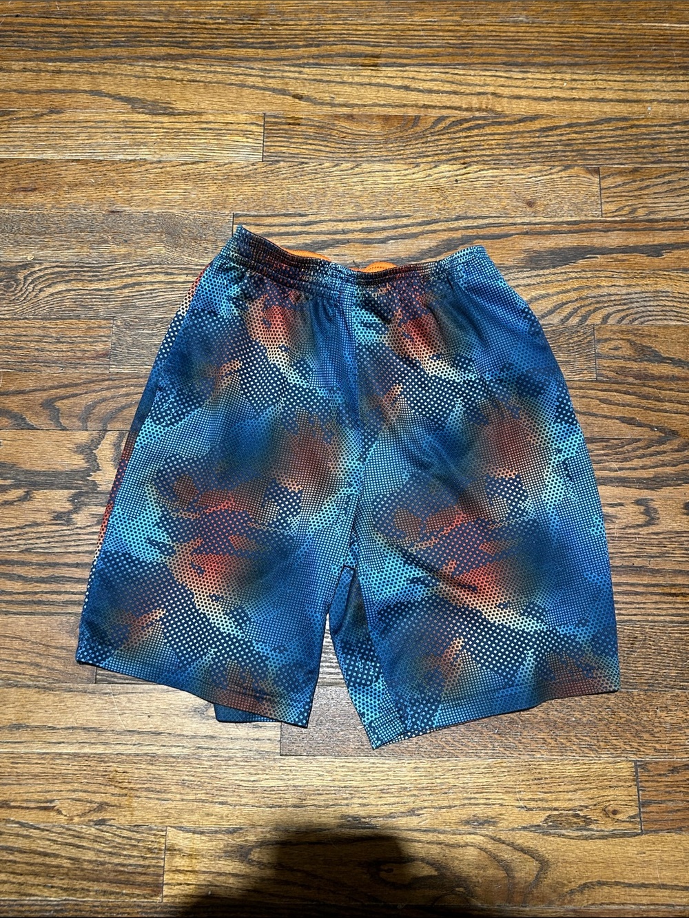Boys Blue & Orange Performance Athletic Shorts